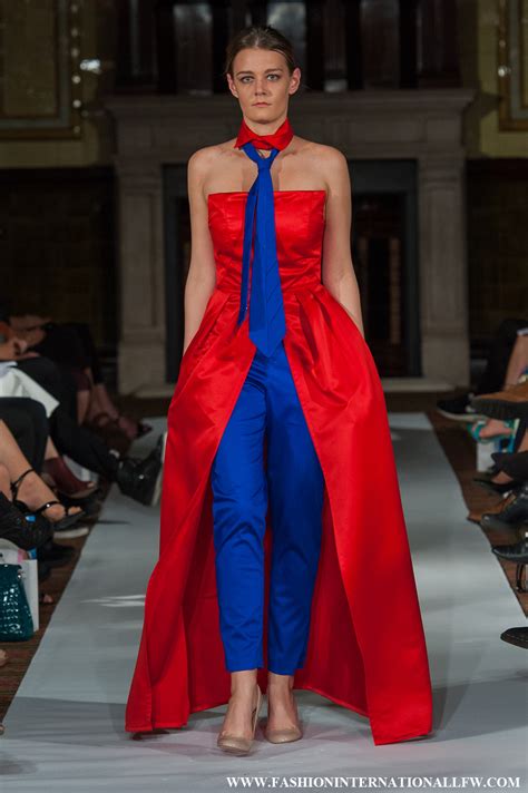red and blue combination dress.